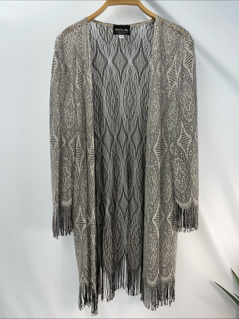 ONYX NITE BY WENDY CHAITIN FRINGED SUMMER CARDIGAN FTL-05-139